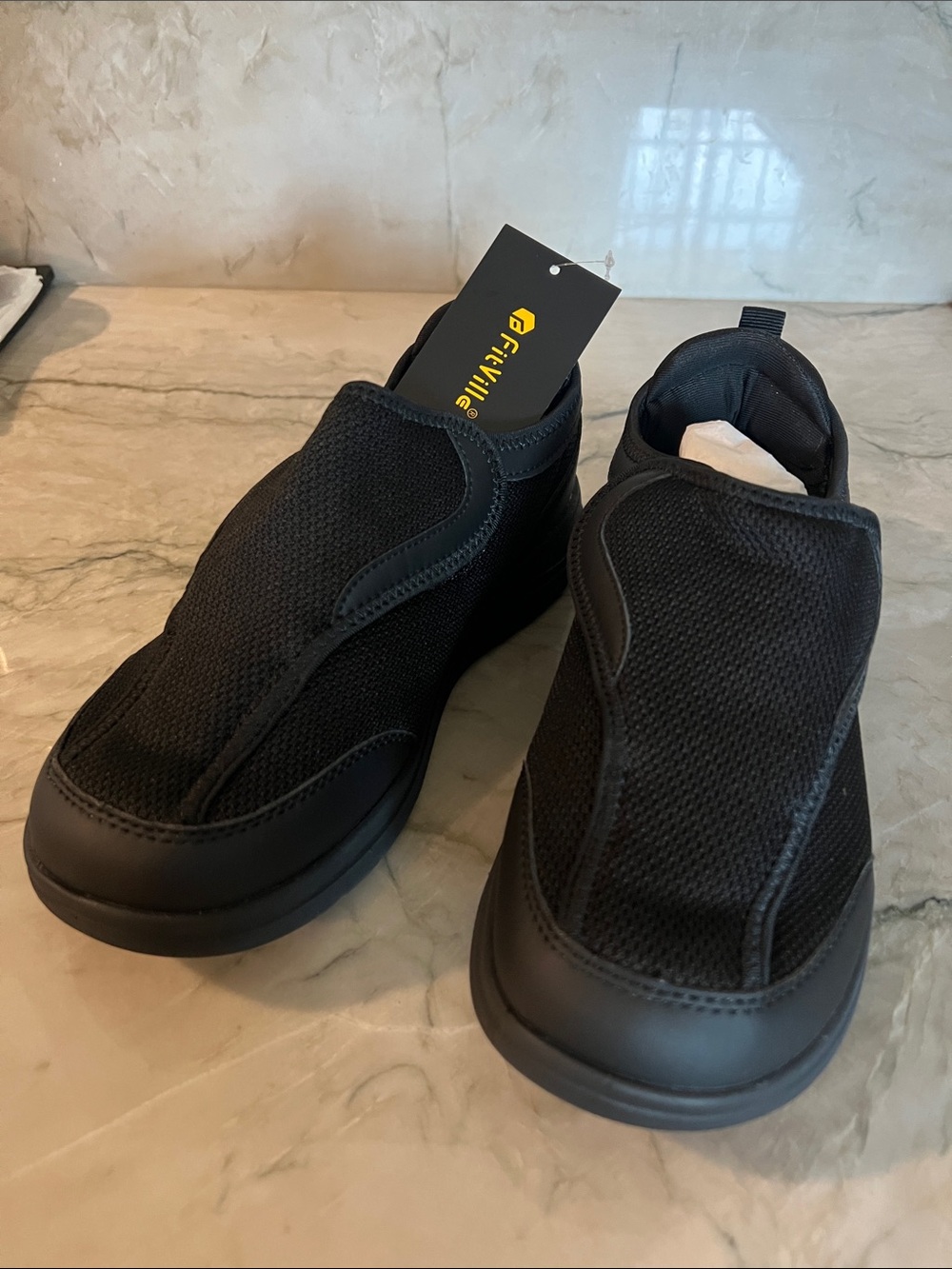 Fi-Mile Black Women's Slip-On Mesh Comfort Sneakers
